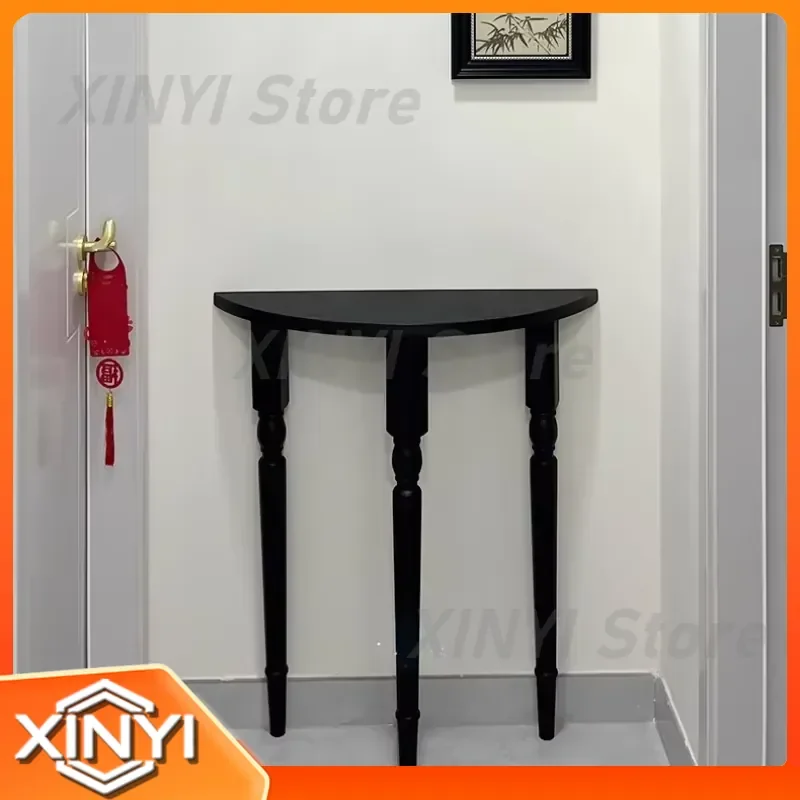 Luxury Entryway Console Table for Modern Home Decor Solid Wood Demi Lune Hallway Table Slim Display Stand Narrow Accent Piece