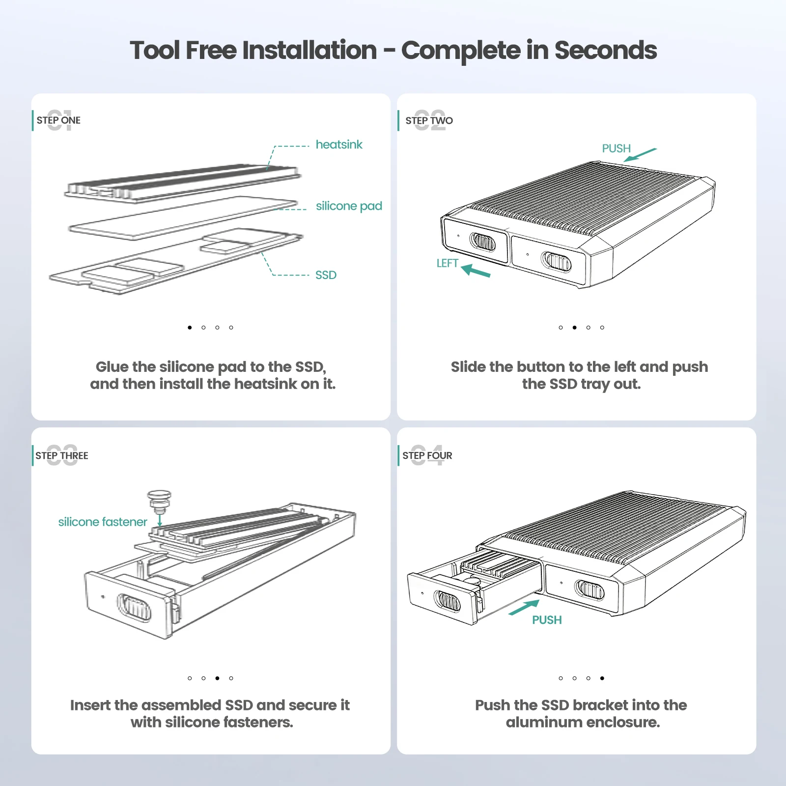 Imagem -06 - Yottamaster-dual Bay M.2 Nvme Sata Ssd Enclosure Usb c M.2 Adaptador Ssd Suporte m Chave Pcie e b Mais m Chave Case do Disco Rígido Externo