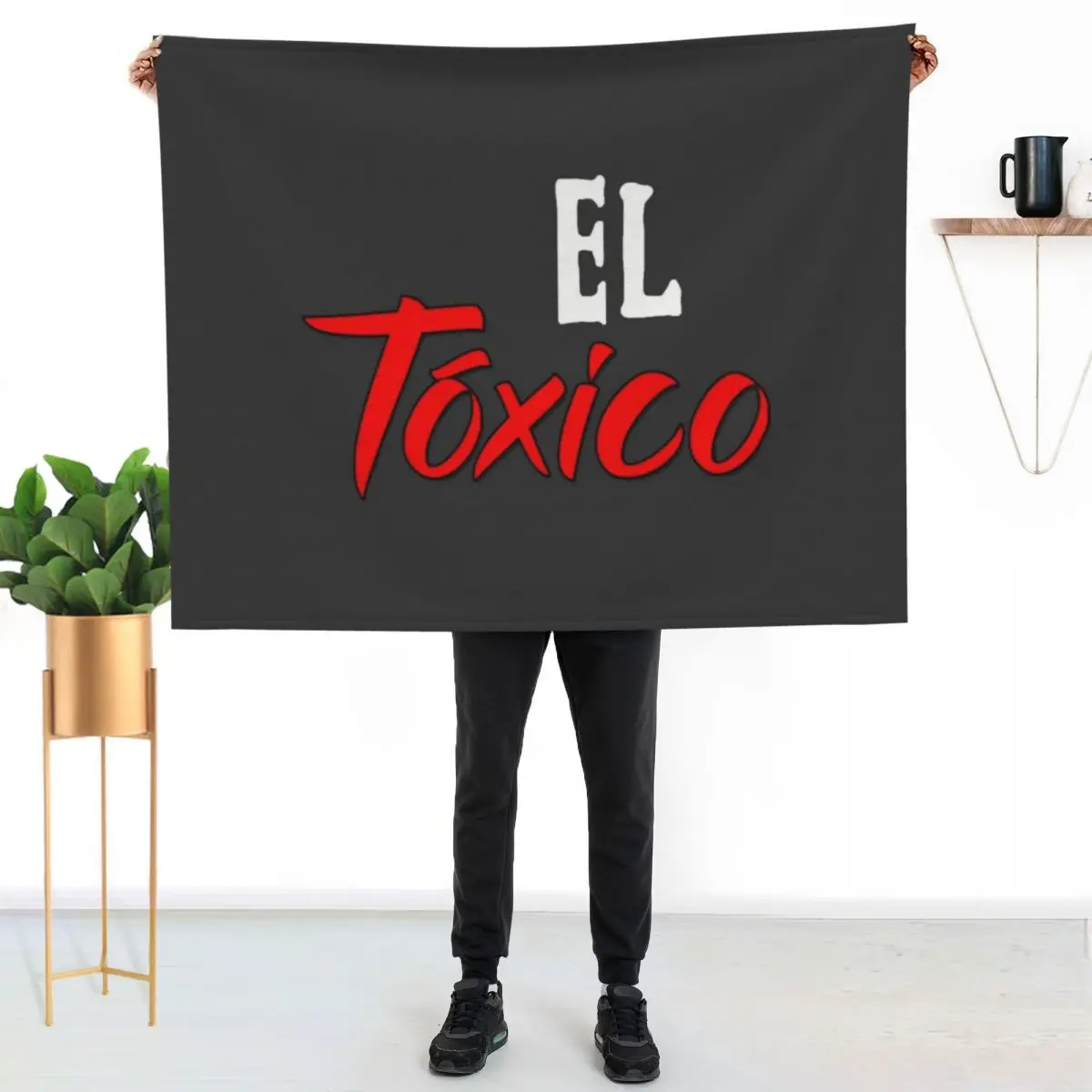 El Toxico White Red Typography Spanish Saying Throw Blanket heavy to sleep Luxury Thicken Stuffeds Summer Blankets