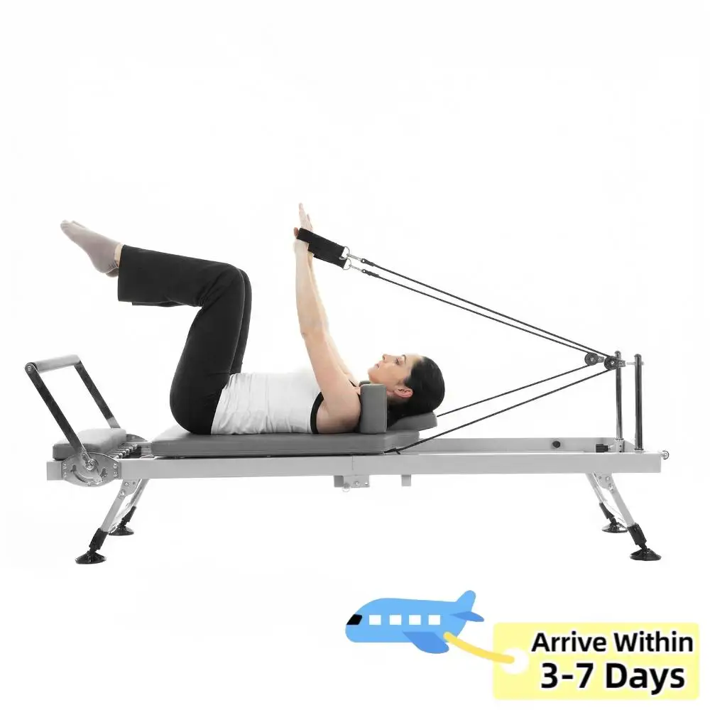 

Регулируемый тренажер для фитнеса с пружинным сопротивлением, быстросборный пилатес-реформер, нагрузка до 300 фунтов, для кардиотренировок