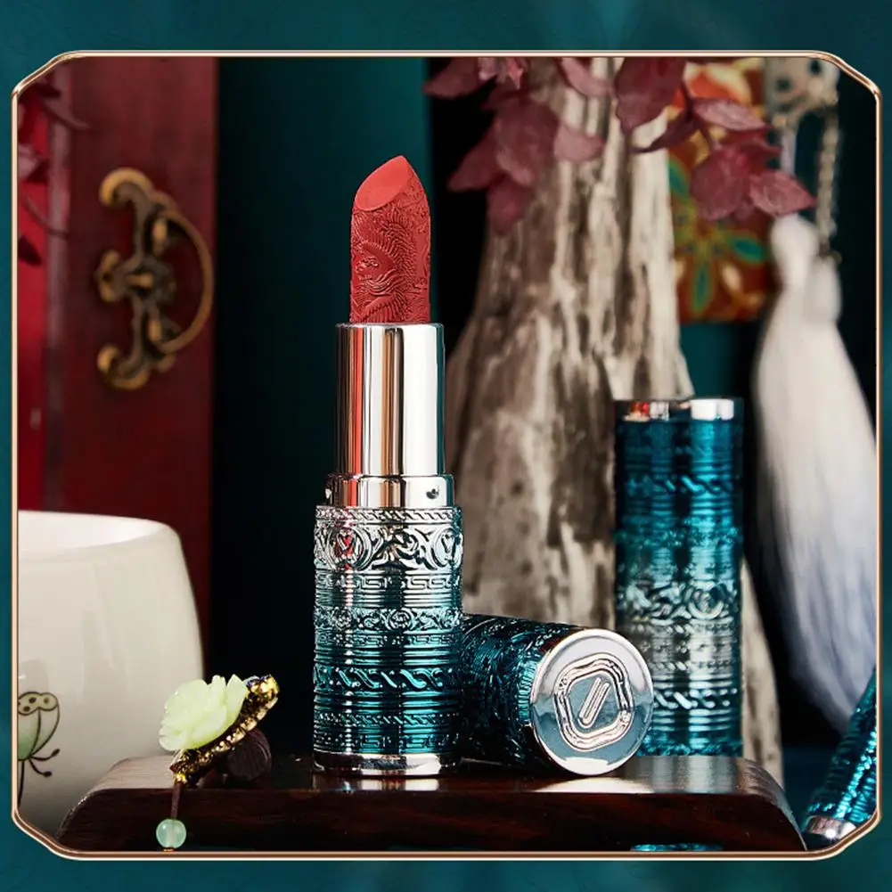 

Carved Lipstick Portable Matte Long Lasting Waterproof Sexy Makeup Lipstick Lips Non-Stick Nude Moisturizing Balm Cup Lip G7J5