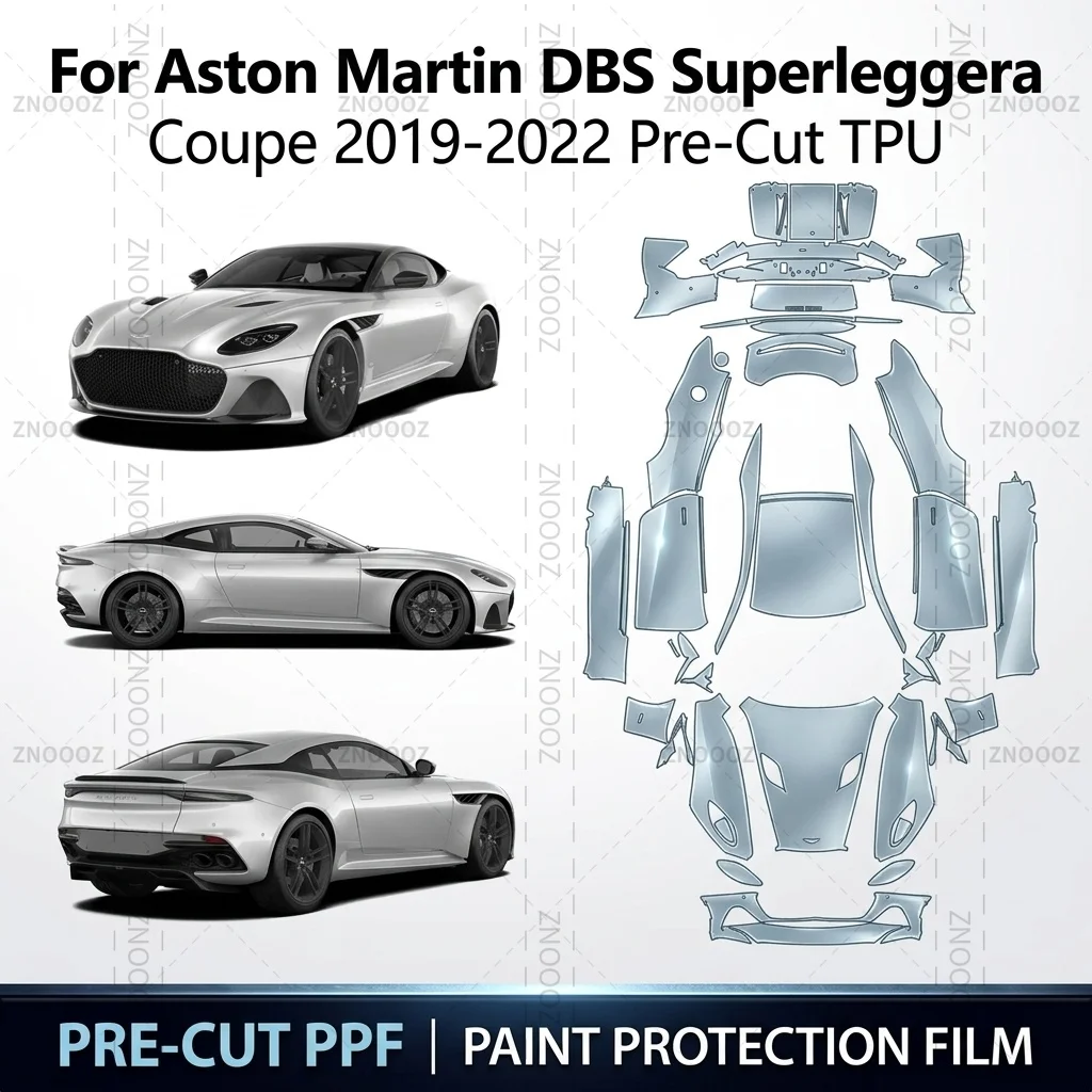 For Aston Martin DBS Superleggera Coupe 2019-2022 Pre-Cut TPU PPF Self Healing Scratch Full Vehicle Glossy Clear Matte Black