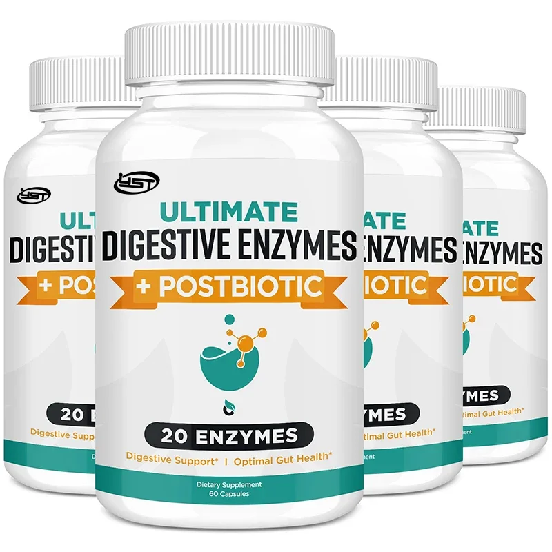 Orgabay Digestive Enzymes 1000mg with Postbiotics, 20 Enzyme Blend for Bloating, Optimal Digestion and Gut Function