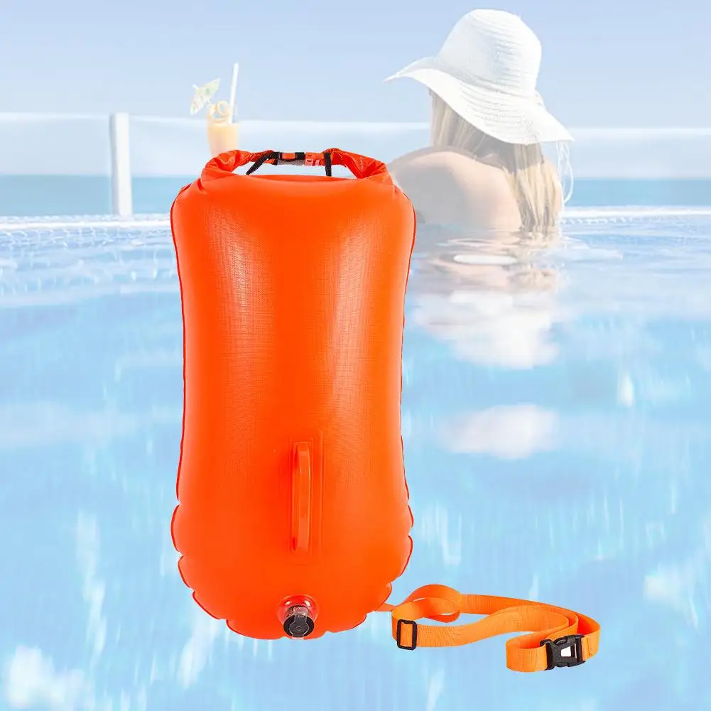 

Open Swimming Buoy Tow Float Dry Bag Double Air Bag With Waist Belt For Water Sport Swimming Storage Float Tools P9G6