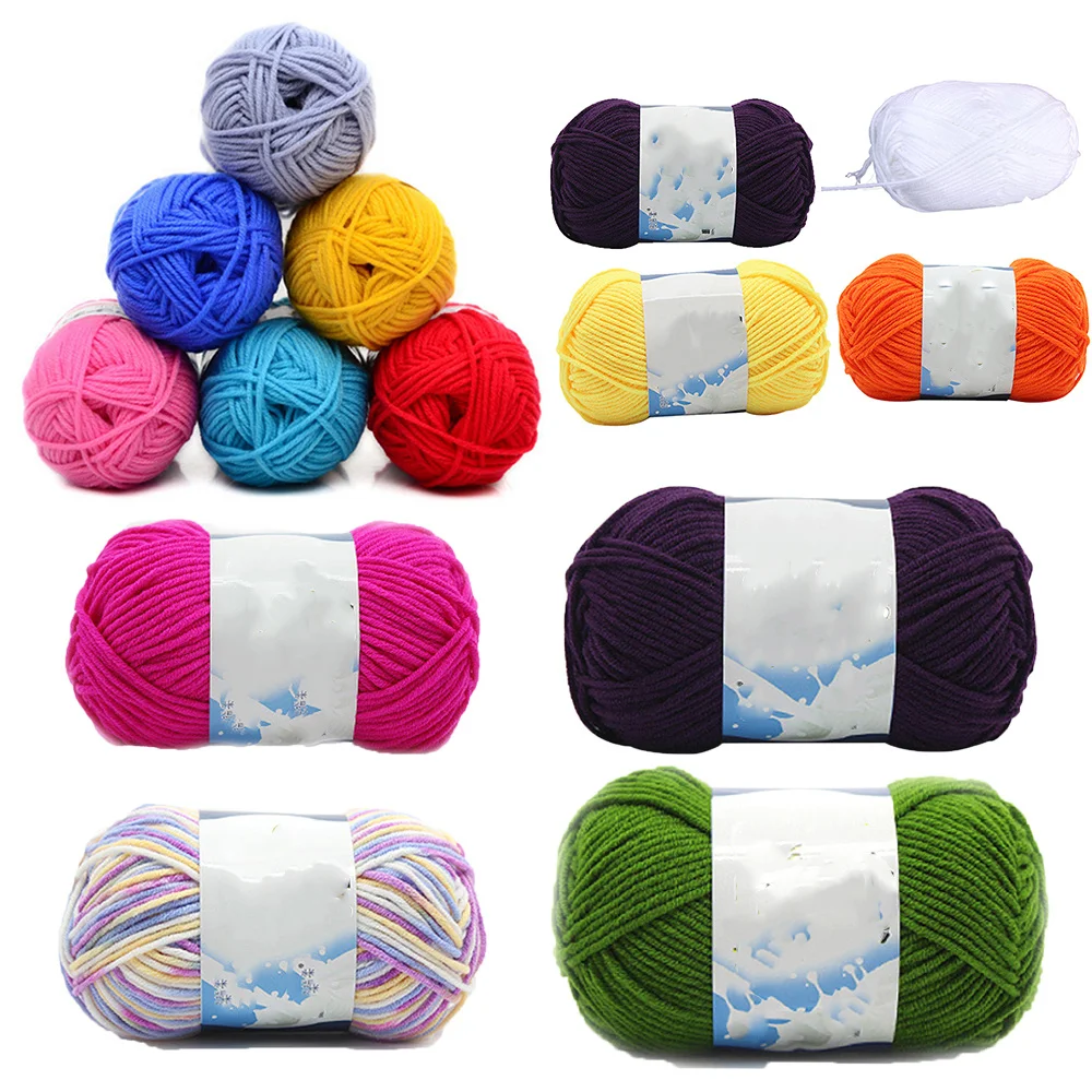 

50G Milk Cotton Yarn Chunky Knitting Wool For Crochet Hand Weaving Diy Hat Scarf Shoes Soft Warm Fiber Spinning Wet Felting