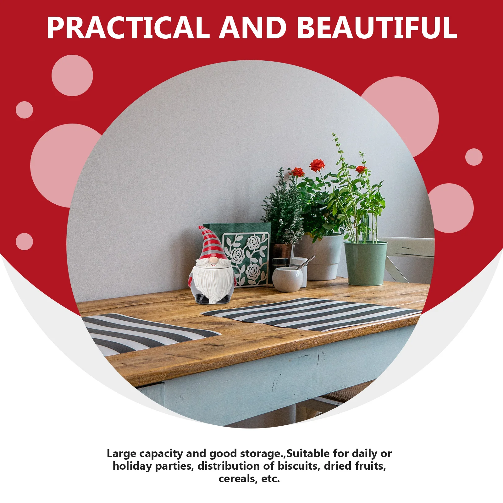 

Santa Claus Storage Jar Ceramic Canister Large Creative Container Holiday Candy Box Biscuit Holder Moisture Proof Reusable