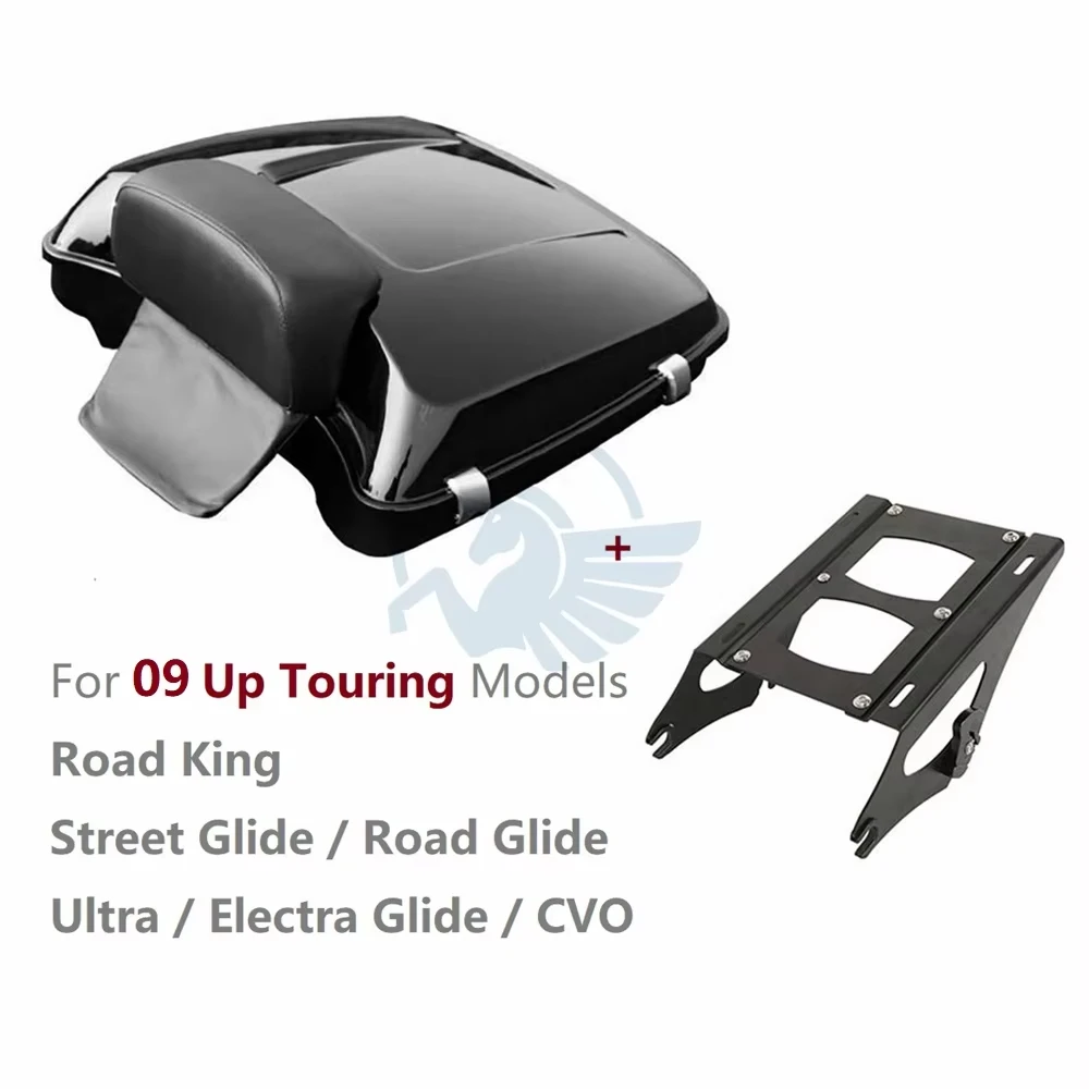 

Touring Razor Tour Pak Pack Tail box For Harley 09 Up Road King Street Glide Ultra Electra CVO Luggage Mount Rack Docking Kit
