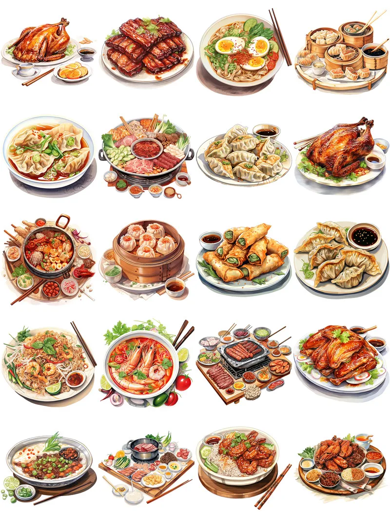 Asian cuisine Stickers Crafts And Scrapbooking stickers kids toys book Decorative sticker DIY Stationery