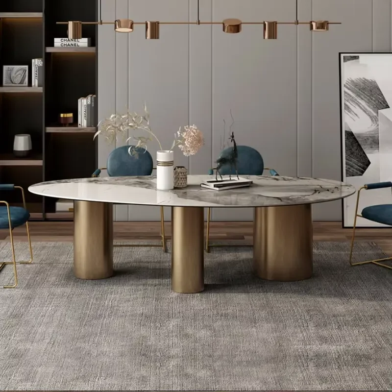 

High Quality Sintered Stone Egg Shape Dining Table for Dining Room Furniture