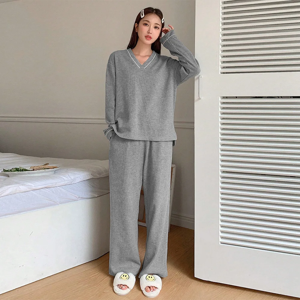 Ensemble de vêtements de maison confortables et amples pour femmes, tenue deux pièces Simple, pour tenue décontractée, automne-hiver 2024