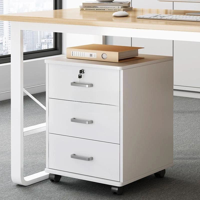 Office File Cabinet with Lock,storage Cabinet with Wheels Under The Desk,movable Drawers for Storing Materials, and Data Cabinet