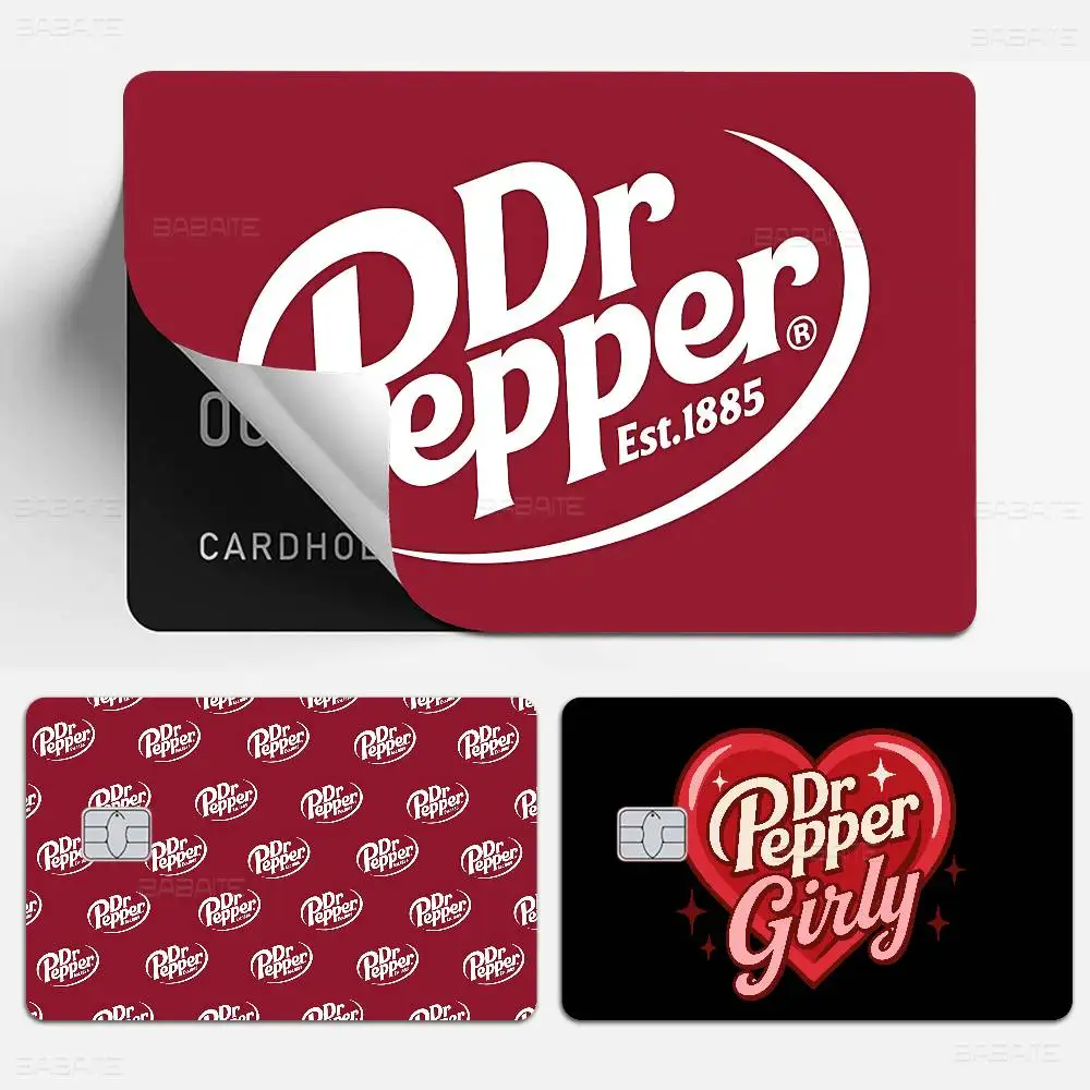 Classic Logo D-Dr P-Pepper Fashion Matte Gold Silver Black Matte Film Skin Sticker Tape for Bank Credit Debit Card