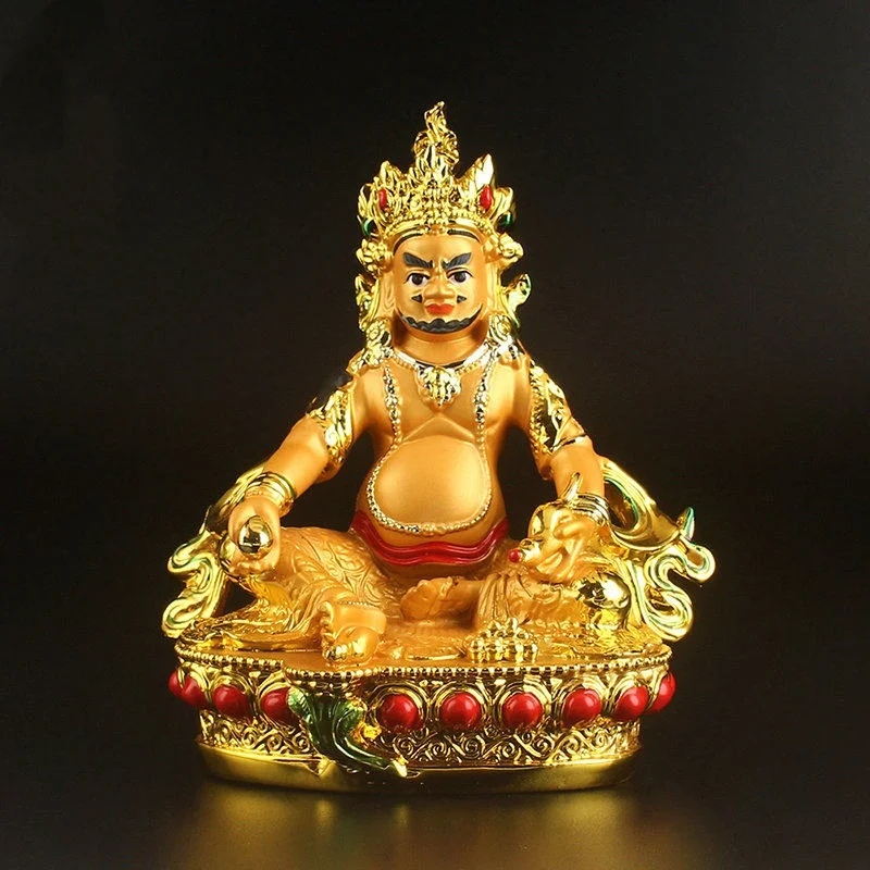 

Tibetan Buddhism Yellow God of Wealth Protector Bodhisattva Resin Buddha Statue home Feng Shui Auspicious Crafts Ornament