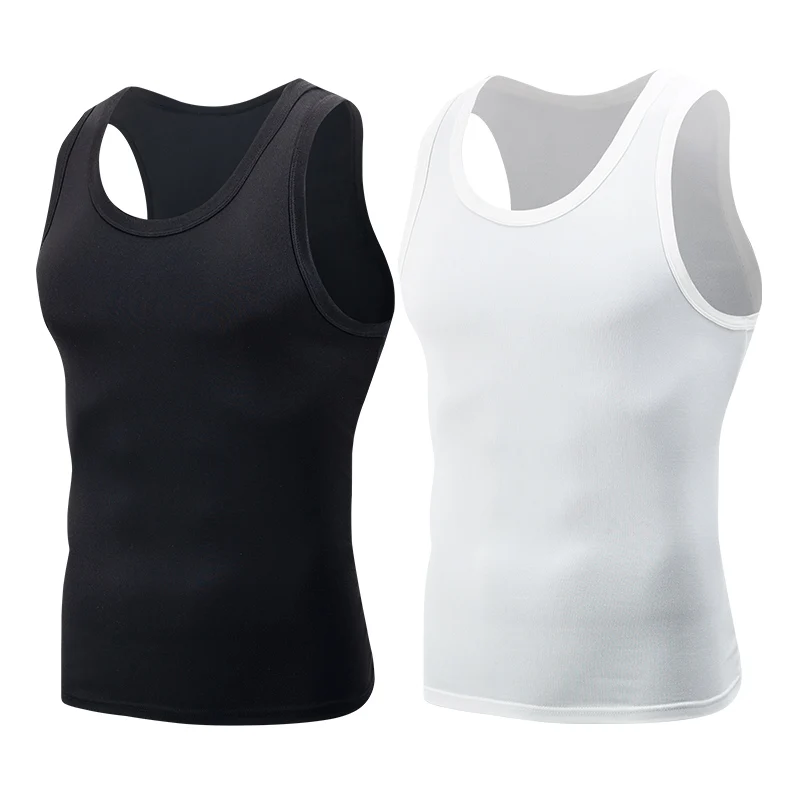 NewPcs Men's narrow shoulders and wide shoulders a variety of choices vest black and white classic color men's fitness running T