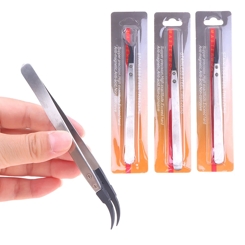 ●For Watch Hands Installation Work Straight Elbow ESD-259 ESD-259A ESD-7A Handle Stainless Antistatic Plastic Tweezers