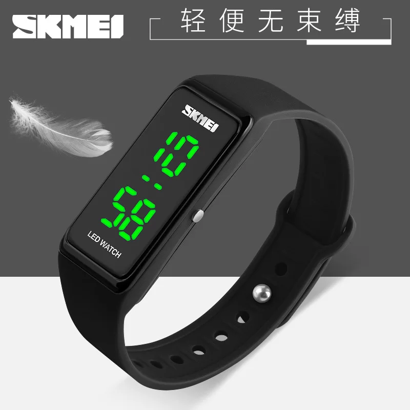 Skmei مقاوم للماء طالب سوار LED ساعة إلكترونية للرجال والنساء في الهواء الطلق ساعة رياضية