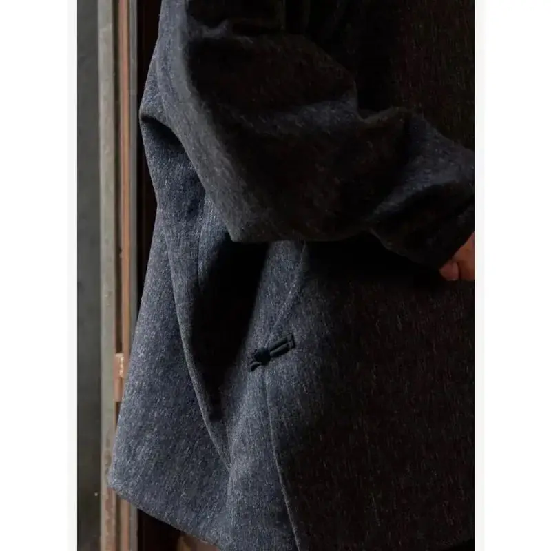 سترة علوية ريترو مع فتحة مائلة وإبزيم علوي 2025 سترة على الطراز الصيني الجديد #6