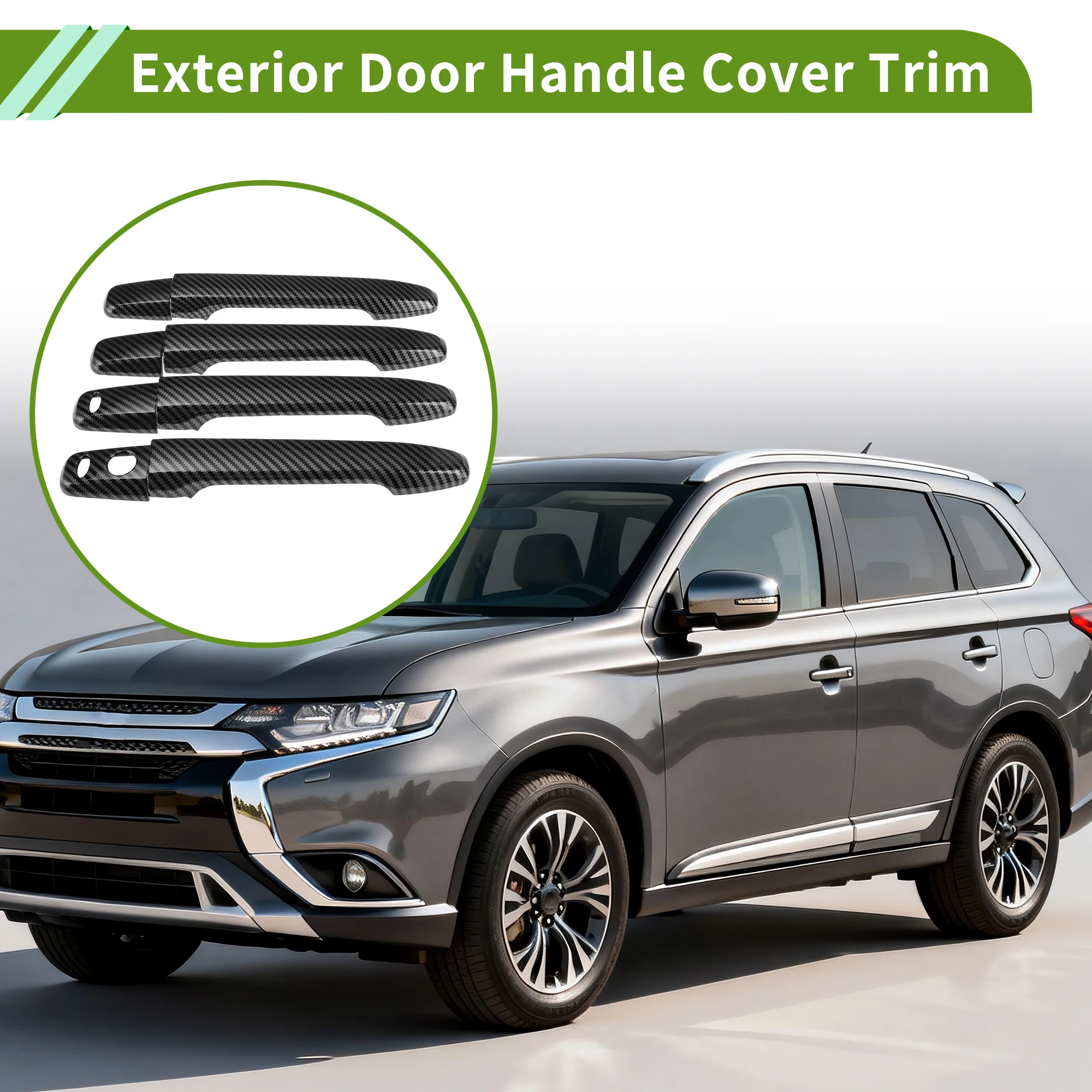 

UXCELL Exterior Door Handle Cover Trim Front Rear Door Handle Cover for Mitsubishi Outlander 2016-2019 No Keyless Hole