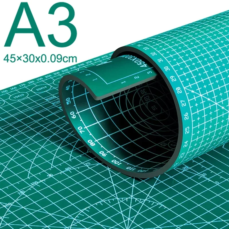 حصيرة القطع A3 - محطة عمل PVC مزدوجة الجوانب للصياغة DIY، حماية ضد المقص (45 × 30 سم) للطلاب والفنانين