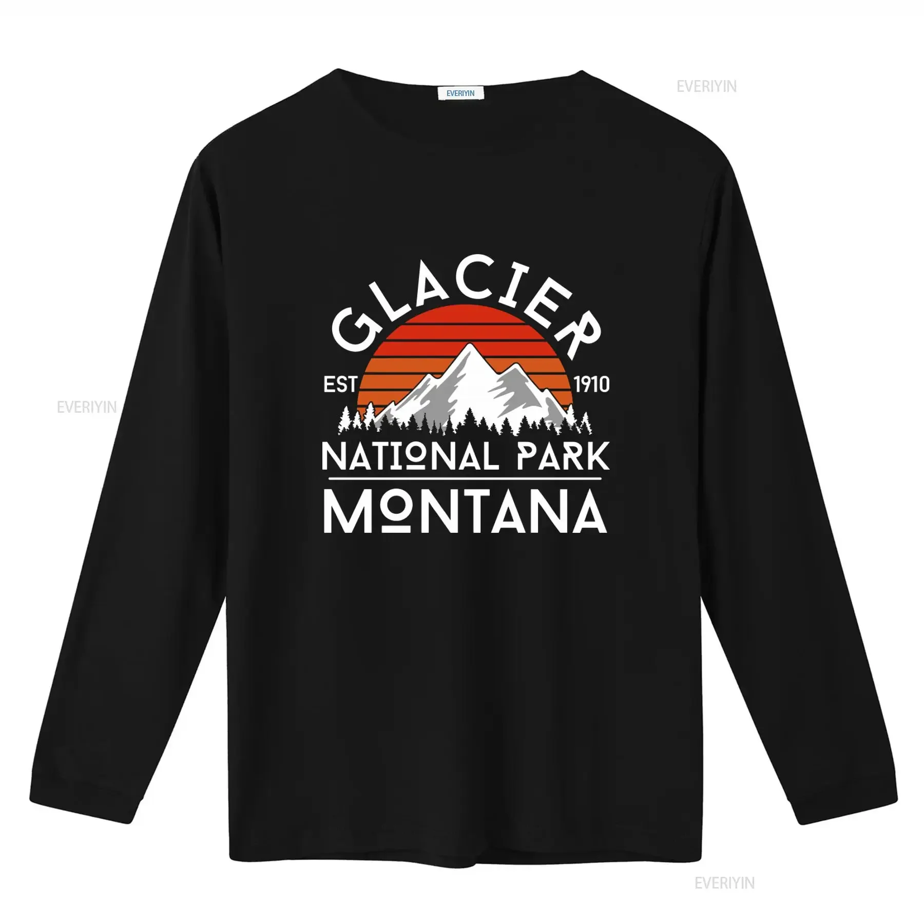 Glacier National Park Montana Vintage Style T Shirt Est 1910 Mountain Sunset Design vintage Washed Breathable Comfortable