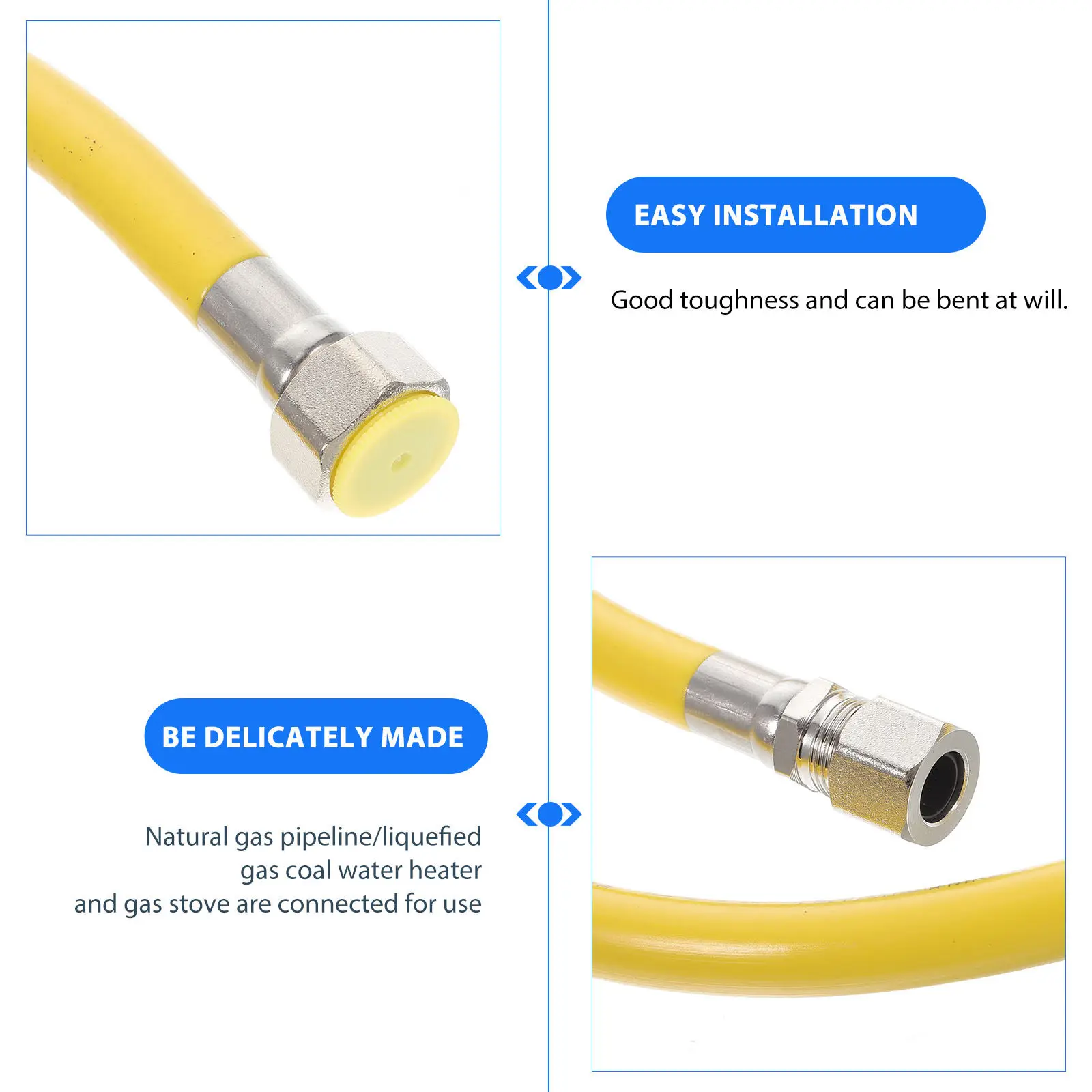 Dryer Gas Line Stainless Steel Flexible Tubing Flame Retardant Natural Gas Hose for Stove Heater Propane Equipment Connection