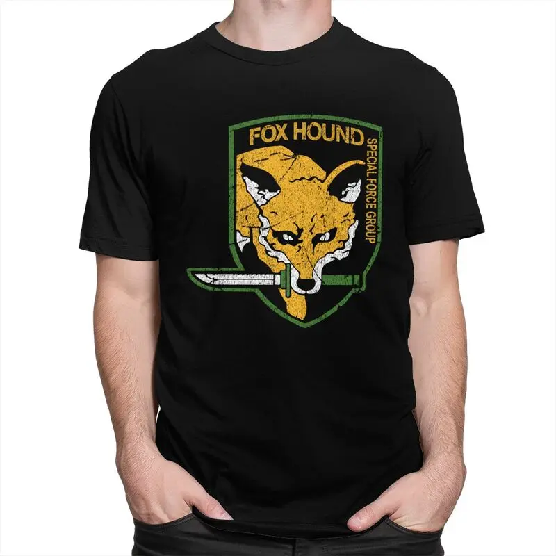 Custom Metal Gear Solid Fox Hound T Shirt Men Short Sleeves 100% Cotton T-shirt Video Game Tees Fashion Tshirts