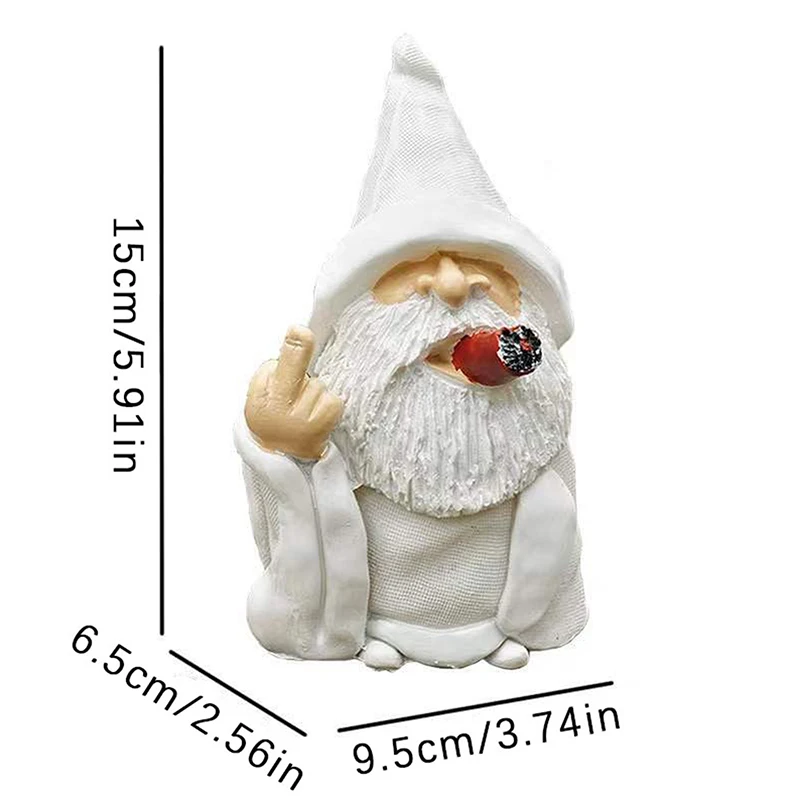 Micro Middle Finger Gnome Statue Erect Middle Finger Provocative Gnome Landscape Garden Decoration Resin Garden Figurines