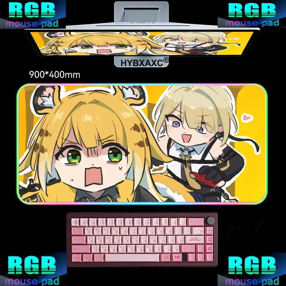 

HYBXAXC Mouse Pad RGB Gaming Mouse Pad Desk Mat HD Gamer Large LED Light Gaming XXL Zenless Zone Zero Ju Fufu RGB Mouse Pad