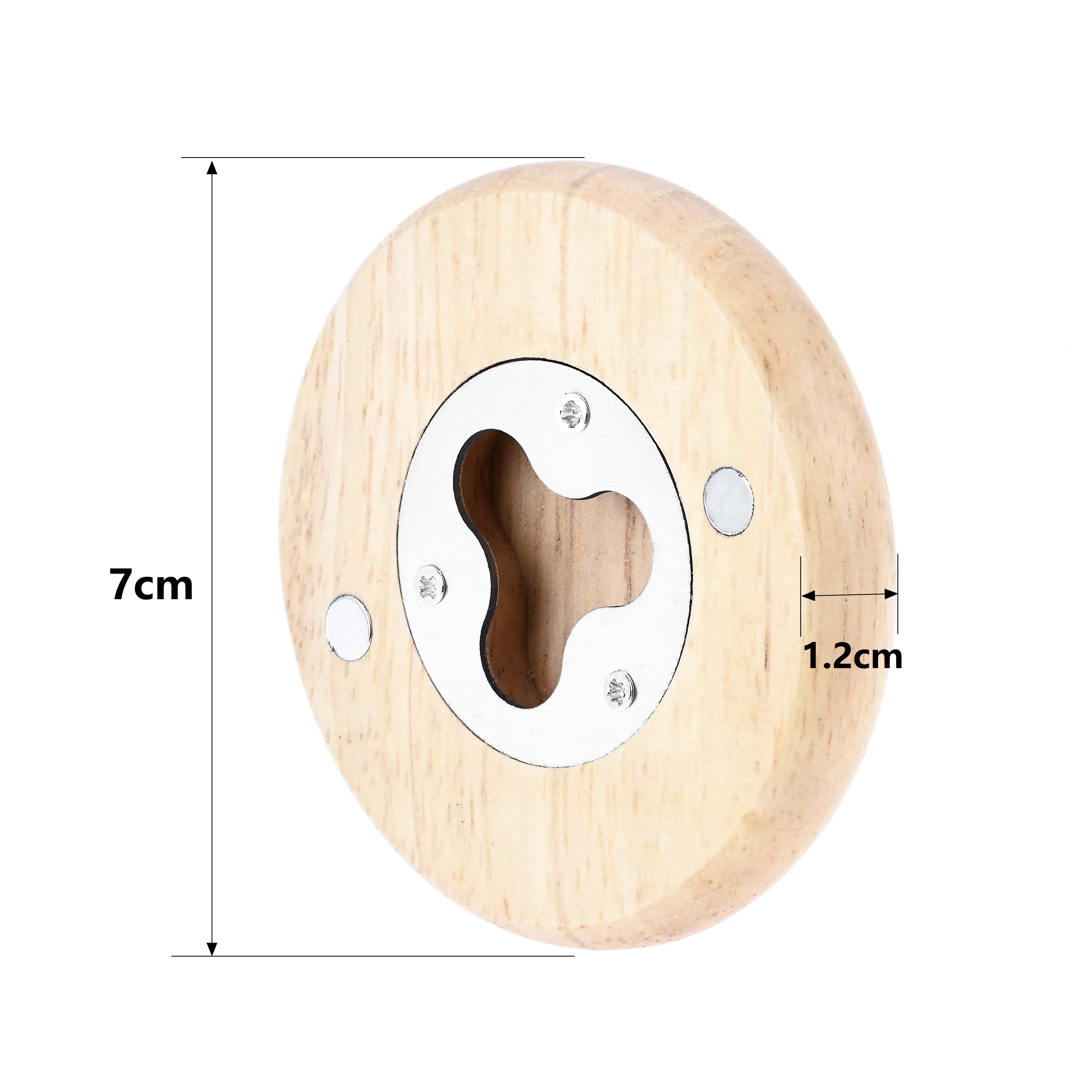 1pc Round Shape Wooden Bottle Opener Magnet Beer Bottles Cans Openers Kitchen Bar Gadgets 7*1.2cm Household Tool