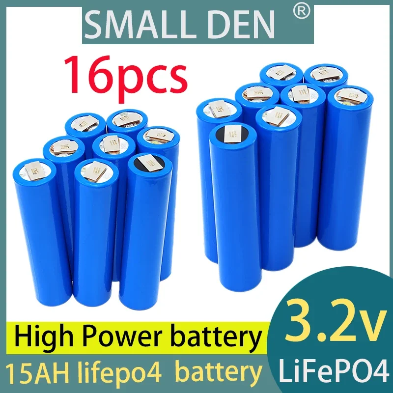 

New 16pcs 33140 Lifepo4 Battery 3.2V 15Ah with BMS with Nickel for DIY 12v 24V 36V 48V Solar energy, energy storage Battery pack