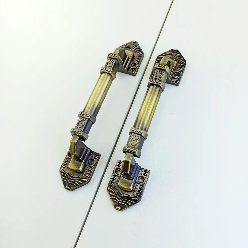 Classic Bronze Antique Handle For Wooden Door Bathroom Balcony Small Door Handle Furniture Wardrobe Cabinets Handle Pulls