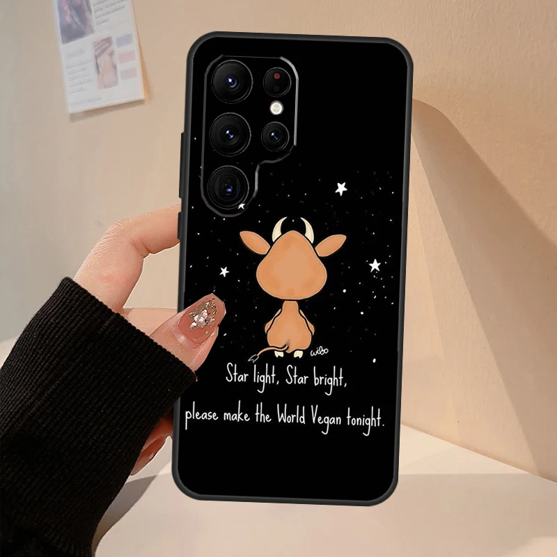 VEGAN QUOTES Rabbit LOVE VEGGIE Case For Samsung Galaxy S22 Ultra S20 FE S21 FE S9 S10 Note 10 Plus Note 20 S23 Ultra Cover