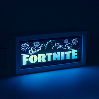 Fortnite Paper Carving Lamp Anime Figure Paper Cuttings Frame Night Light Bedroom Decoration Toy