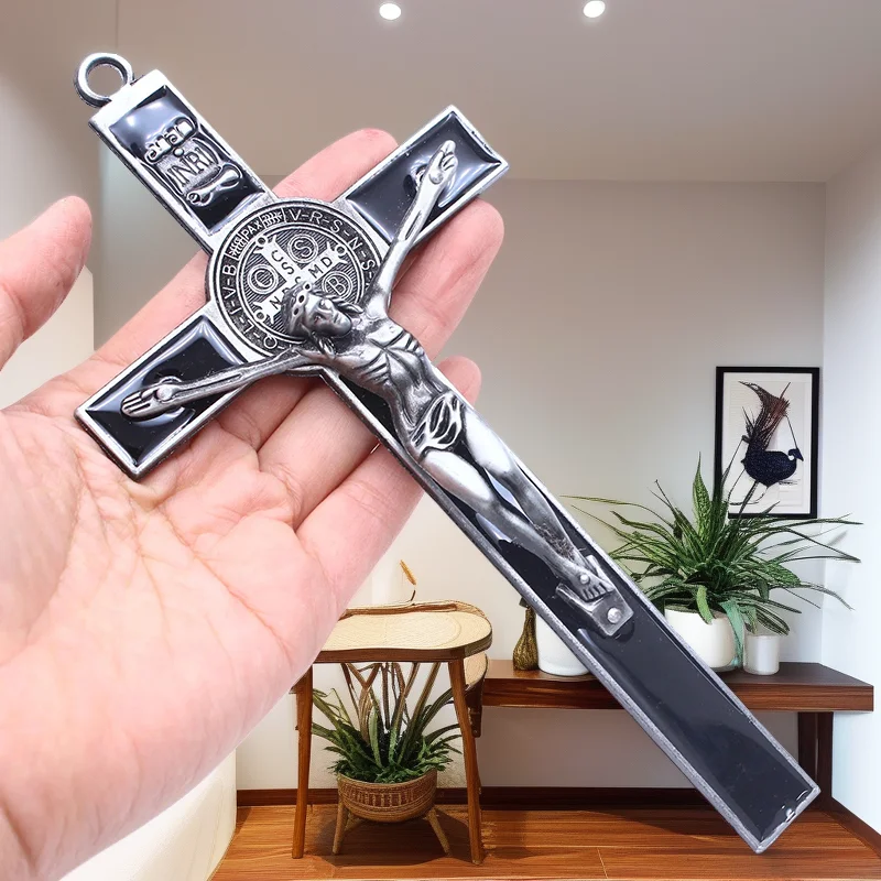 Metal Alloy Cross Of Jesus Faith fashion decoration supplies Portable Durable Home Festive Decorative Properties Retro gift