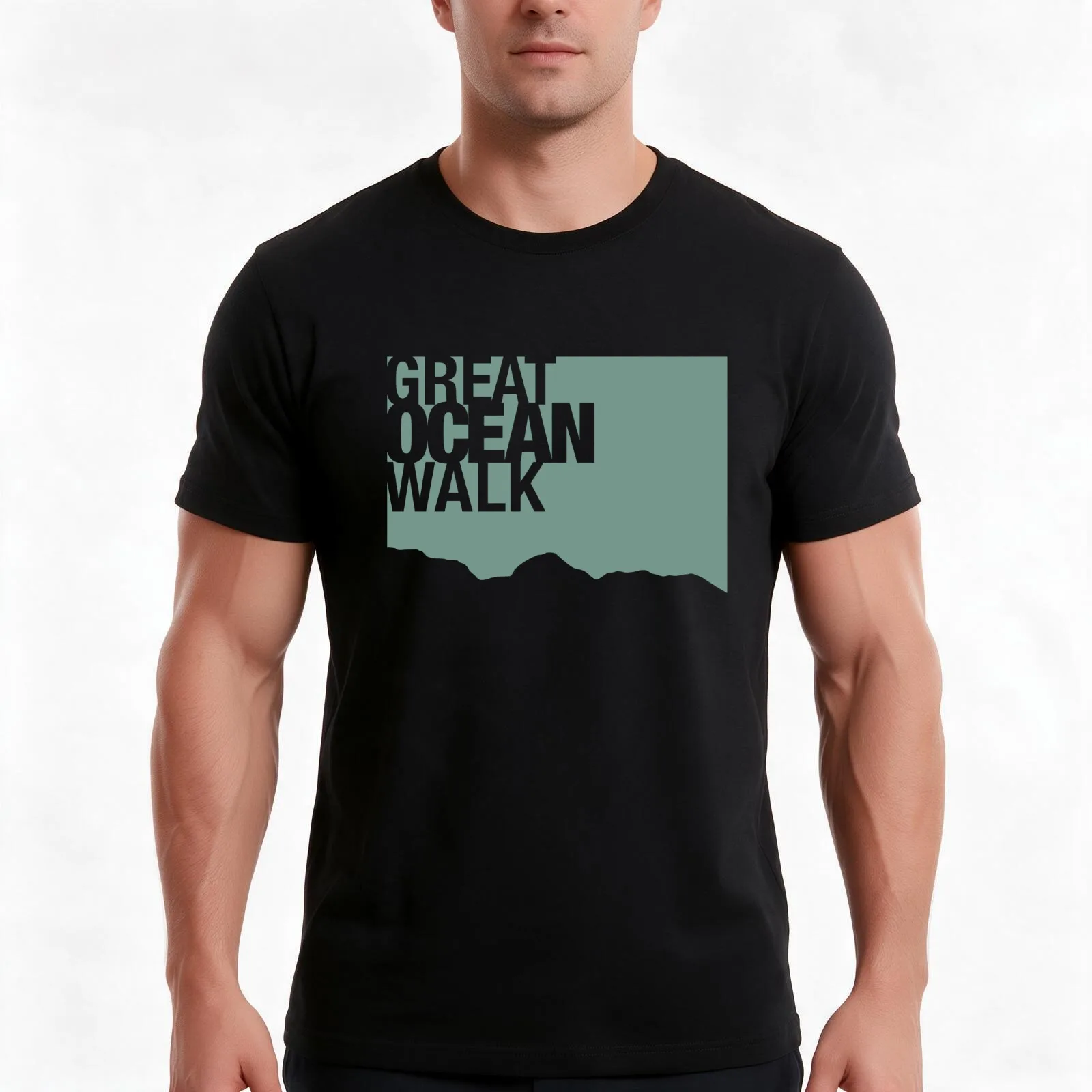Great Ocean Walk Coast Line in Sage T-Shirt Summer Casual Cotton Tee Oversized Streetwear Tops Vintage Graphic Print