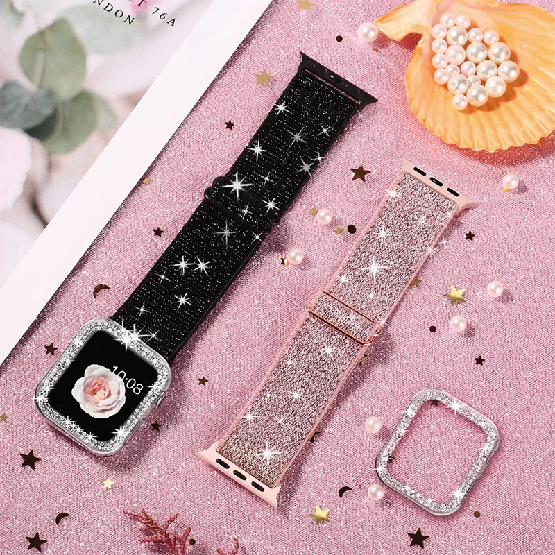 애플워치 울트라 시리즈 8/7 49mm 41mm 45mm용 나일론 루프 스트랩, 탄성 스포츠 교체용 밴드, 아이워치 10 9 6 5 4 3 SE 호환