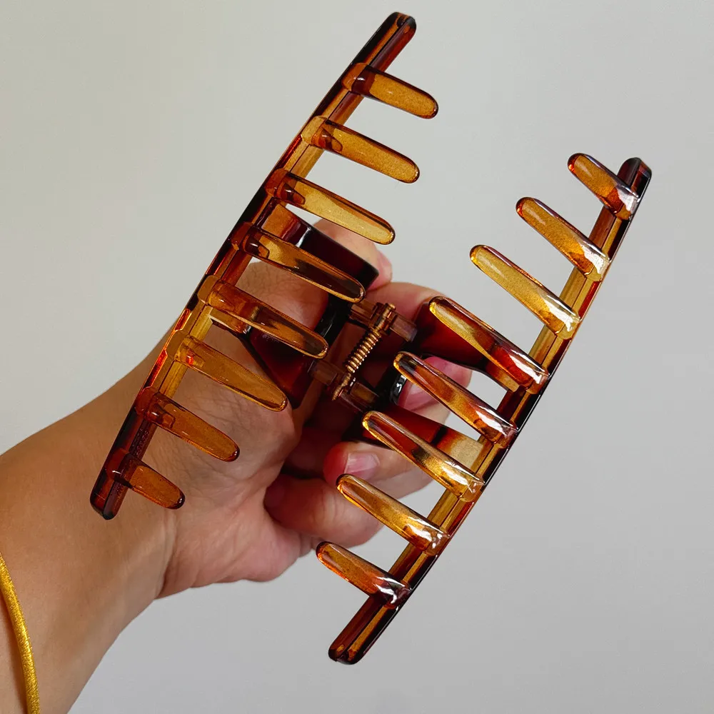 13 سنتيمتر بسيطة سميكة كبيرة مشبك شعر مقاطع النساء الفتيات شفافة السلطعون المشابك ذيل حصان مشبك شعر إكسسوارات الشعر نوعية جيدة