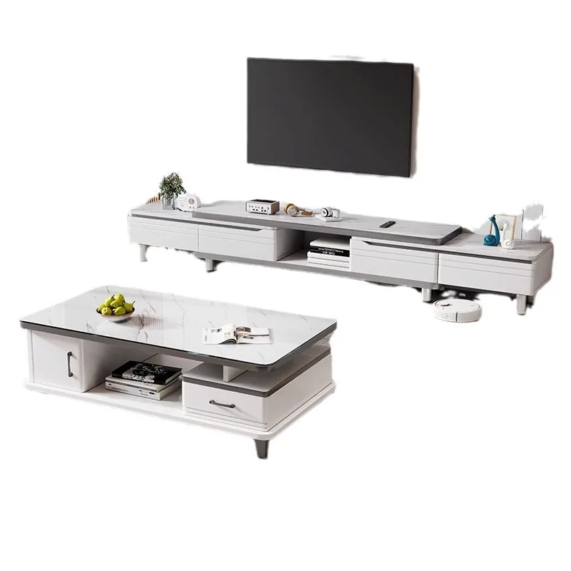 

TV cabinet living room home modern simple 2025 new small apartment telescopic floor coffee table TV cabinet combination