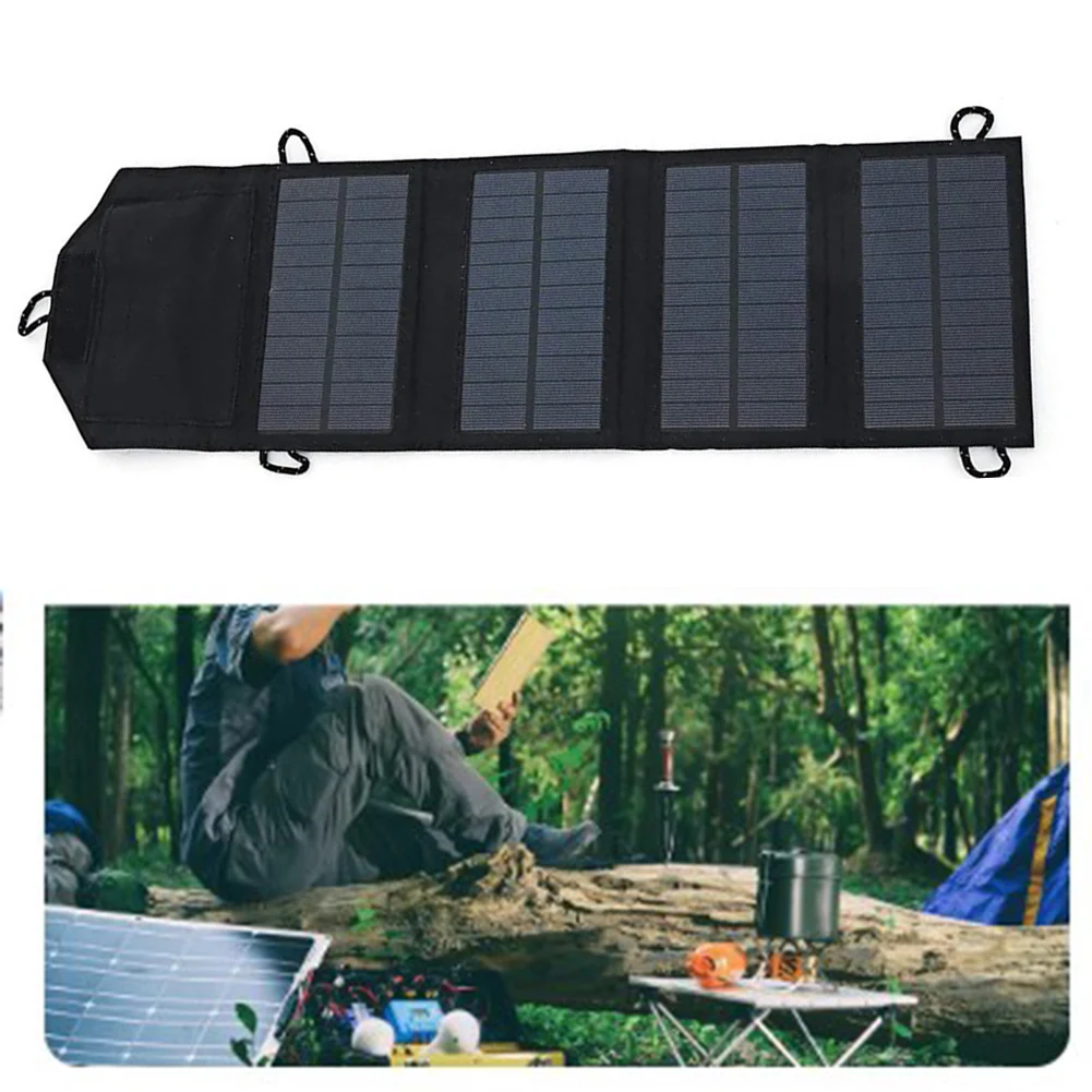 10W Portable Solar Folding Bag Charger Solar Mobile Phone Power Bank Outdoor Charger Foldable Solar Panel Outdoor Hiking Camping