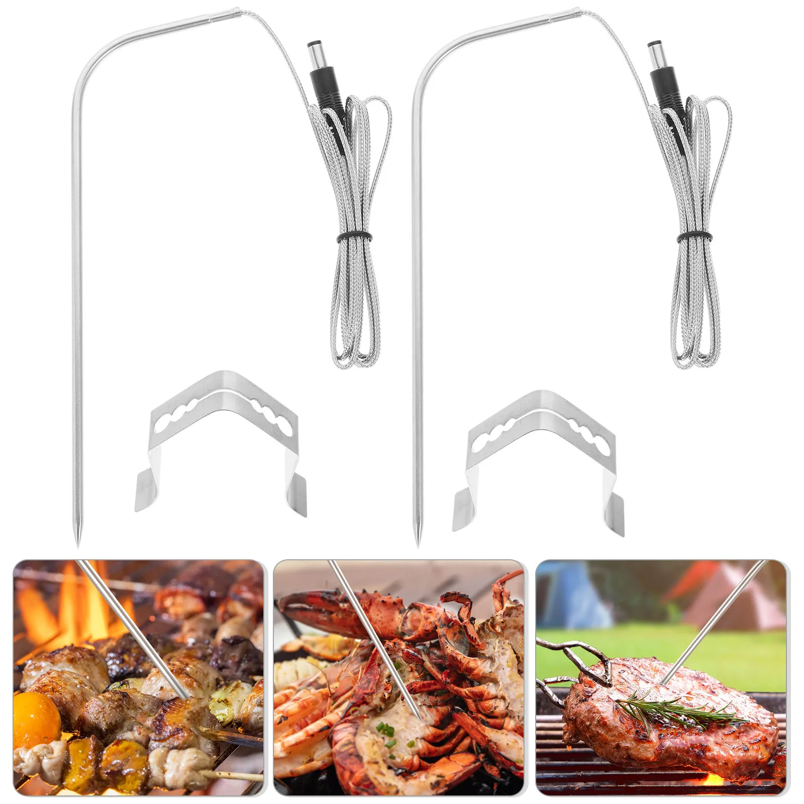 1Set Multi Functional Meat Thermometer Probe Kitchen Food Thermometer for Bbq Grilling Camping Picnic Roasting Baking Cooking