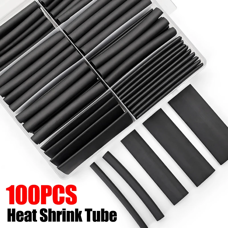 

100pcs Insulation Heat Shrink Tube 4:1 Heat Shrinkable for Cables Thermoresistant Tube Shrinking Tubes Kit Electric Insulation