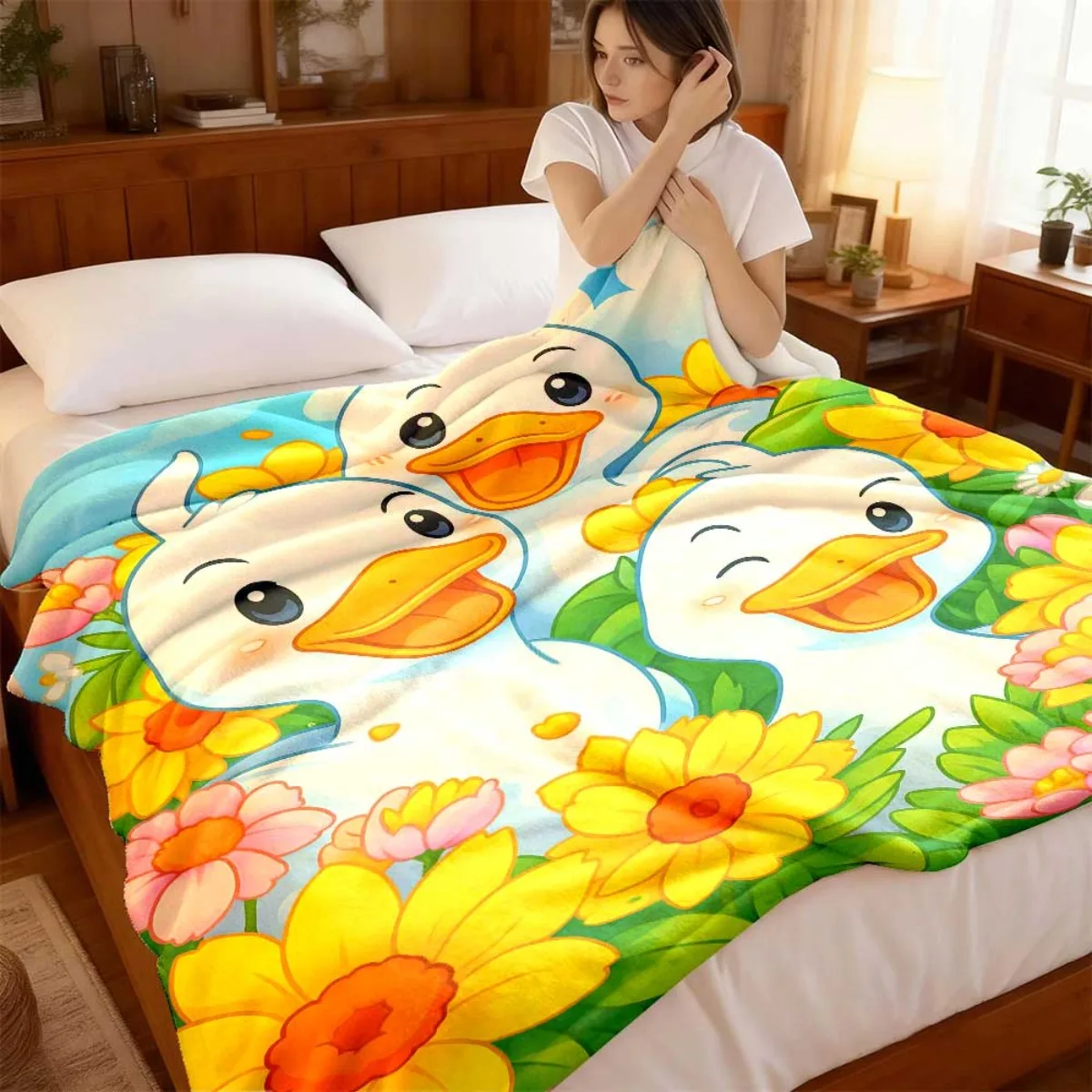 2026 New Duckling Gift Print Blanket- The Perfect Holiday Gift, Suitable for Decorating Beds, Sofas, Living Rooms, Bedrooms, and