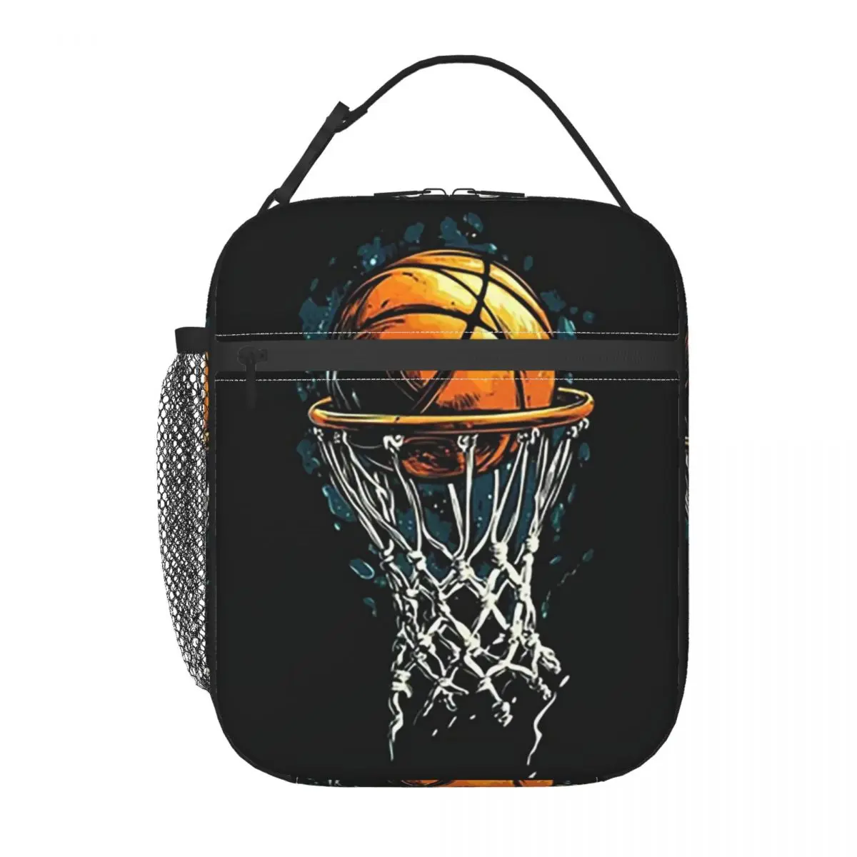 Sporty Basketball Themed Insulated Lunch Bag for Women Kids Leakproof Food Boxes Thermal Lunch Box Tote