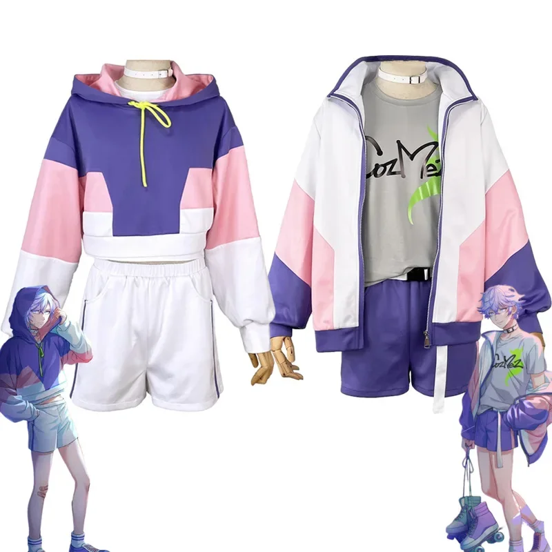 

Paradox Live Yatonokami Kanata Cosplay Hoodie Shorts Cozmez Nayuta Cosplay Costume Virtual Idol Hip Hop Rapper Anime Clothing