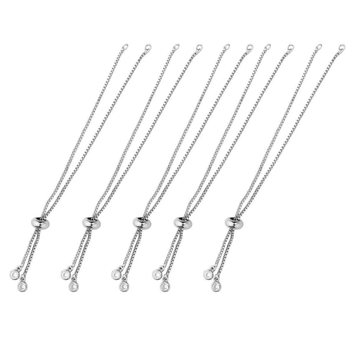 

5pcs Adjustable Bracelet Making Supplies Copper Chain For Women Diy Jewelry Crafting Kit Semi-Finished Braces Anklet Accessory