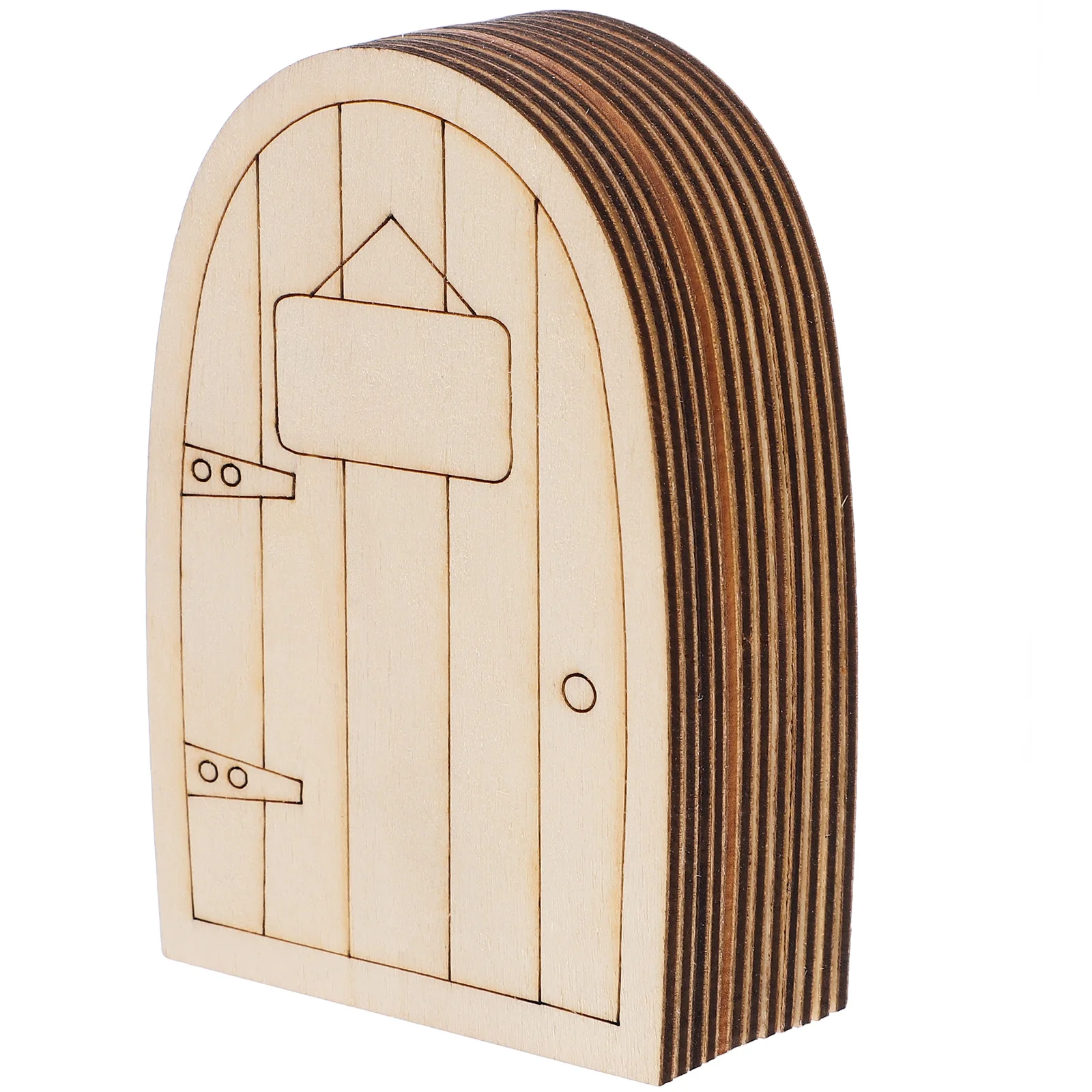 12 Pcs Wooden Fairy Doors Unpainted Elf Door Ornaments Sturdy Material Mini Garden Accessories Outdoor Decor Wooden Crafts Tools