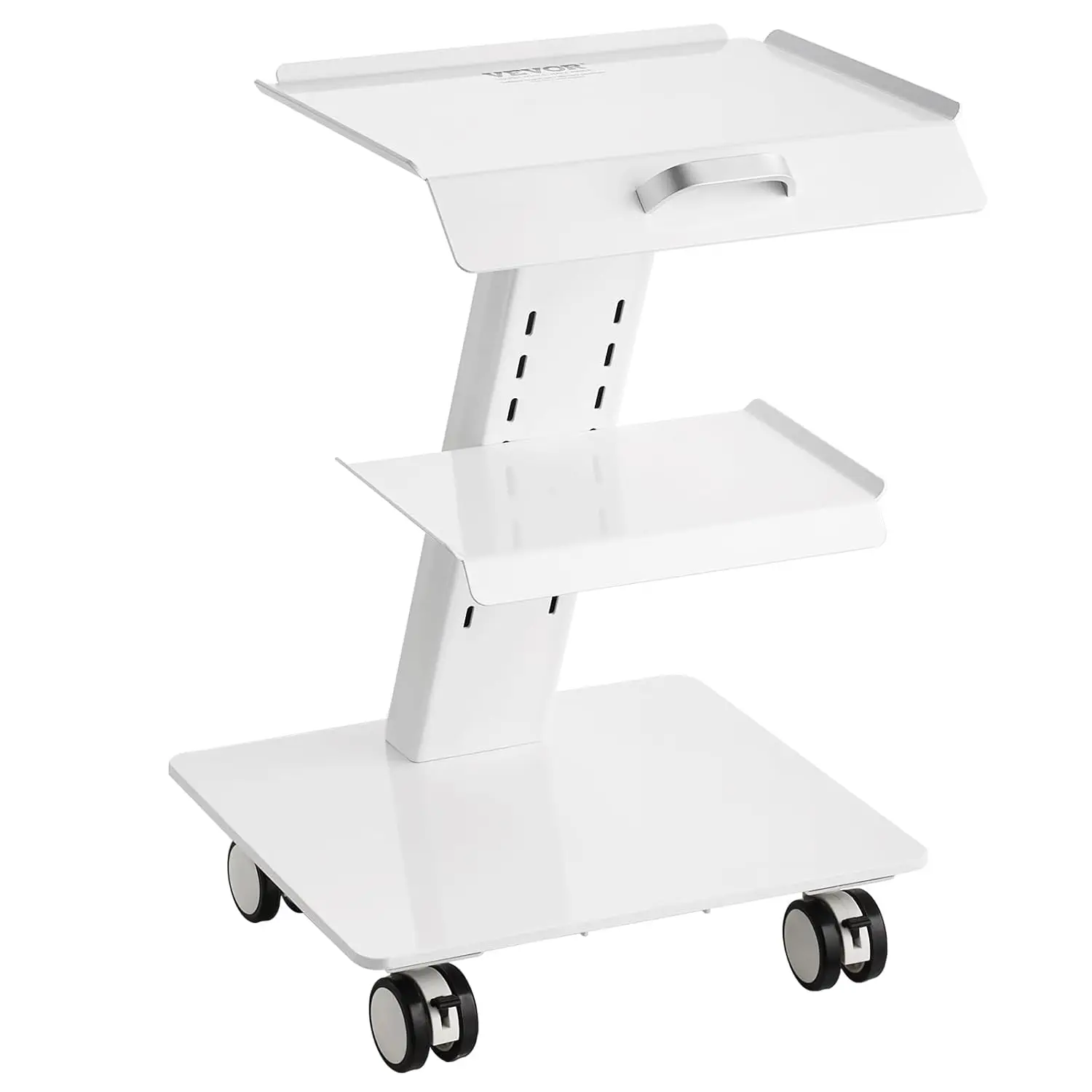 Vevor Medical Cart,3-Layer Lab Cart 70.5 Lbs Load Capacity,Heavy Duty Esthetician Cart With 4 Pe Wheels For Lab, Hospital,