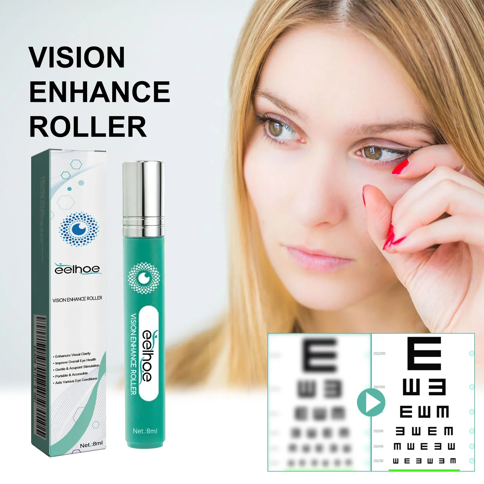 Eye Roller Serum - Gentle Daily Portable Eye Massage Serum Roller Ball Comfort Care, Under Eye Serum for Puffiness, Cooling Roller Ball Eye Care, Hydrating Skin Care, Refreshing Soothing Eye Massage, Daily Beauty Routine Skin Care Eye Serum Roller Set