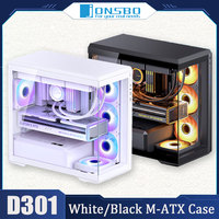 JONSBO D301 White Ocean View Room Side-by-Side MATX Chassis Support 360 Water Cooling Type-c Desktop Fish Tank Back Plug Chassis
