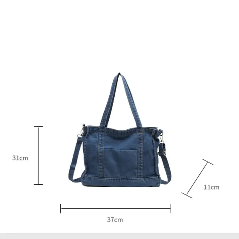 Women\'s Bag Crossbody Bag for Woman Denim Shopping Bag Large Capacity Canvas Bag Female Tote Bag Designer Fashion Messenger Pack